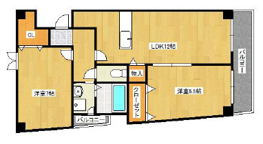 神戸市灘区一王山町の賃貸マンションの間取り