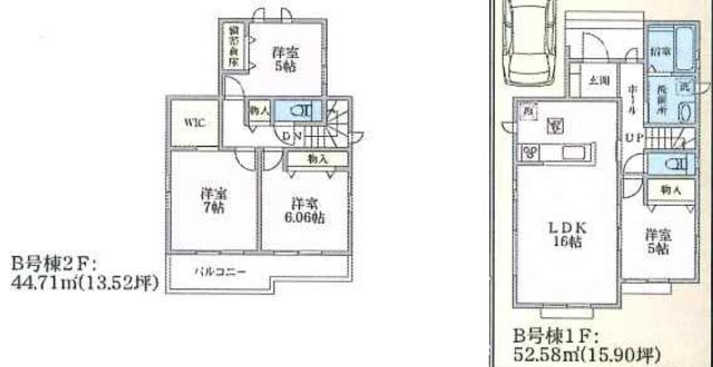 宮下本町１丁目の間取り|B号棟間取り