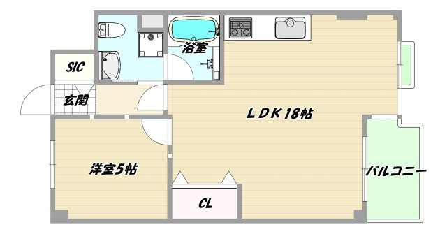 大阪市淀川区宮原１丁目の賃貸マンションの間取り
