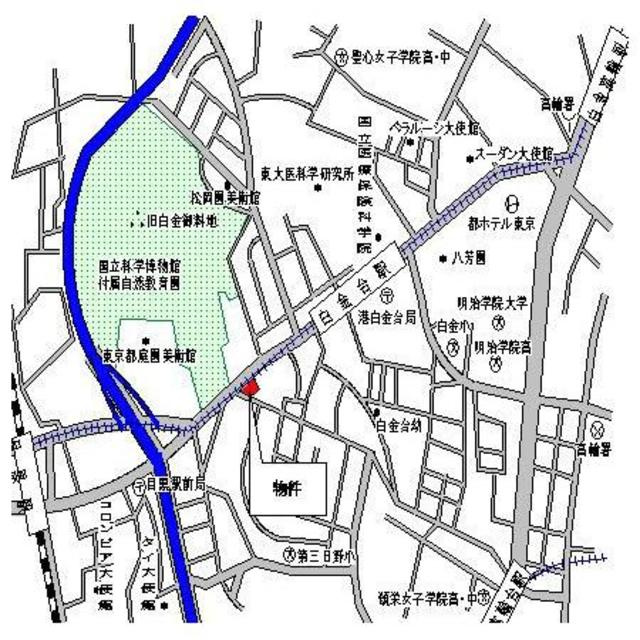 パークアクシス白金台の地図