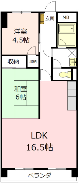 ヴイラージュ歌里の間取り