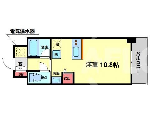 ラナップスクエア南森町ＮＥＸＴＳＴＡＧＥの間取り|ラナップスクエア南森町ＮＥＸＴＳＴＡＧＥ　開放感のある間取り