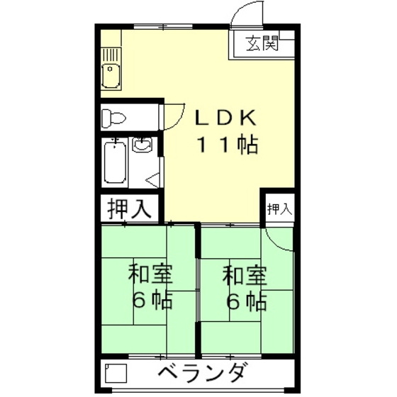 岐阜市本荘西３丁目のアパートの間取り
