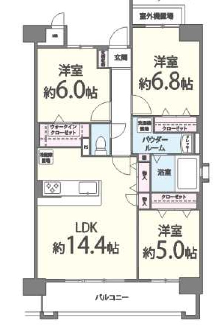 ネクスト吉塚の間取り|使いやすい間取りです。