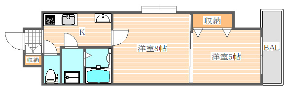 ロイヤル呉服の間取り|使いやすい間取りです。