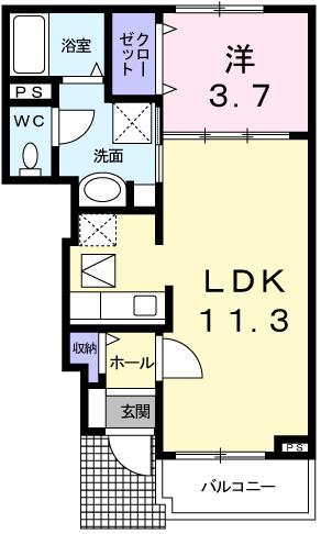アンソレイエ飾磨　Ⅱ番館の間取り