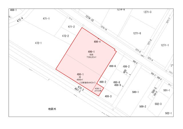 売地　加須市間口の区画図