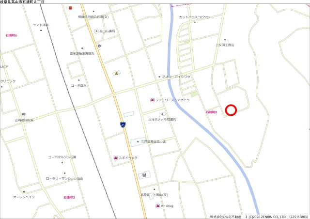 2026/5/24価格変更　戸建　高山市石浦町4丁目　780万（2026/2/1新規）の地図