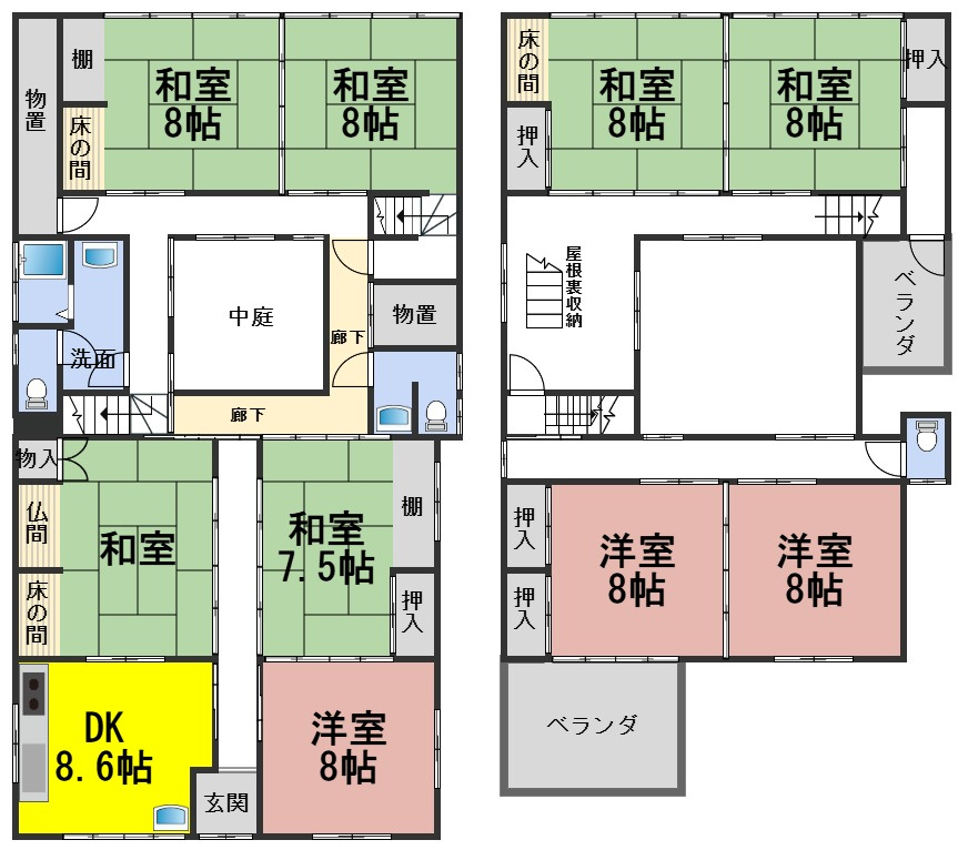 ６５７２０　岐阜市加納朝日町2丁目借地権付建物の間取り