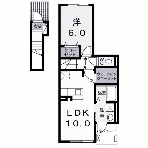 【間取り】 | クラール　島野　Ｂ