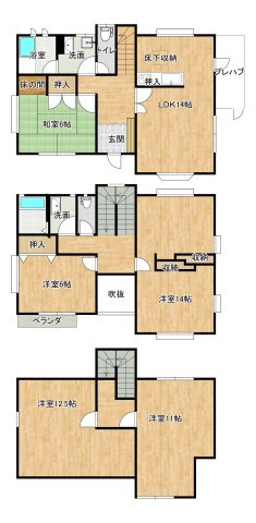 西岐波一戸建ての間取り