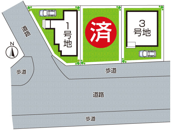伊丹市鈴原町　第1期　新築一戸建ての区画図|全3区画