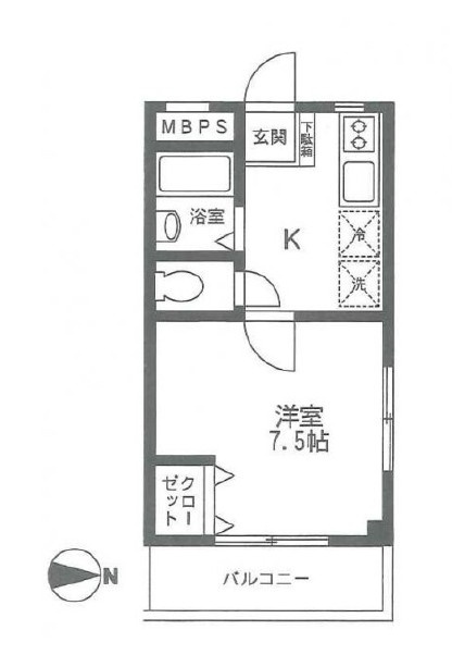 川崎市多摩区宿河原２丁目の賃貸マンションの間取り