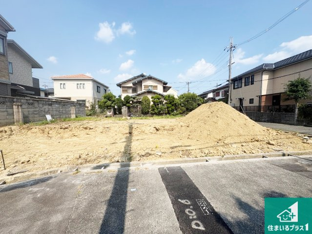枚方市渚南町　第1期　新築一戸建ての外観|周辺は落ち着いた街並みの住宅地！子育てがしやすい住環境です！まだ未完成ですが、現地でしかわからない事もございます。是非一度ご覧ください。