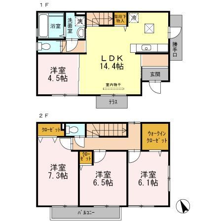 岡田様戸建借家　B棟の間取り|※間取りが現況と異なる場合は現況を優先します※