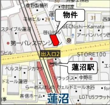 大田区西蒲田６丁目の店舗事務所の地図