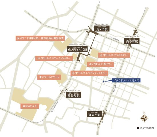 プラウドフラット虎ノ門の周辺|周辺地図