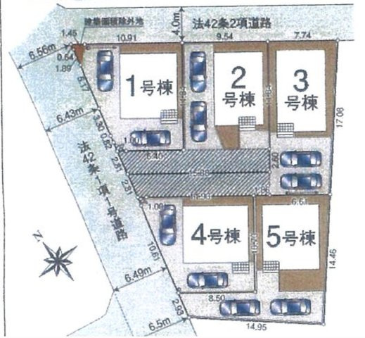 【仲介手数料無料】CRADLE GARDEN入間市扇台第１４　全5棟　　5号棟の区画図