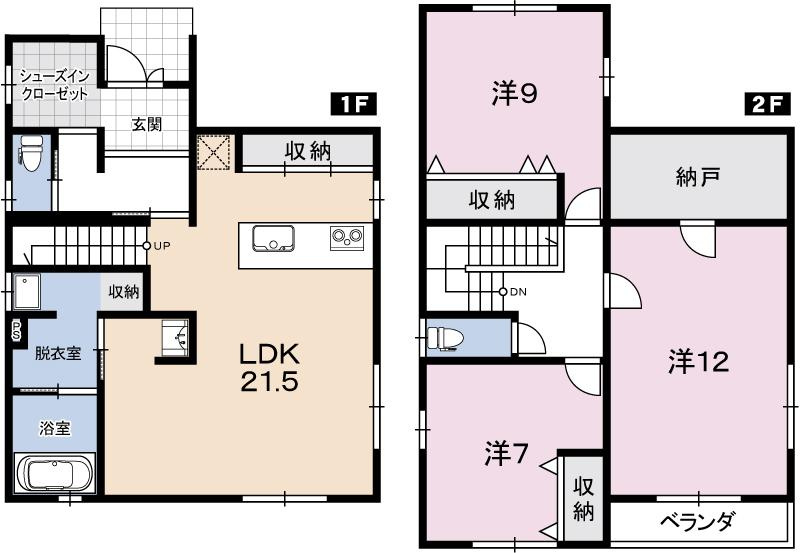 春野町南ヶ丘7丁目　中古戸建　の間取り
