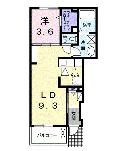 スカイブルーの間取り|間取図