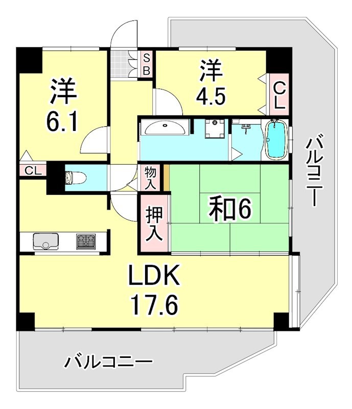 エル・フラット夙川霞町の間取り