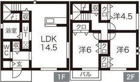 田能戸建貸家の間取り