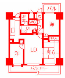 藤沢市藤沢の賃貸マンションの間取り