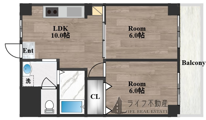 大阪市東住吉区今川４丁目の賃貸マンションの間取り|建物外観を気になさる方へ、見た目の良い物件です
