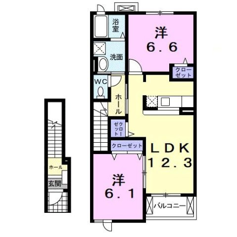 アンソレイユ西山Ⅰの間取り