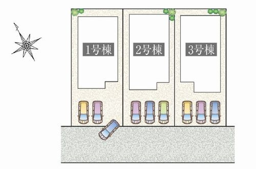 【区画図】 | 【仲介手数料０円】相模原市緑区二本松Ⅱ期　新築一戸建て　全3棟 | 【仲介手数料０円】相模原市緑区二本松Ⅱ期　新築一戸建て　全3棟