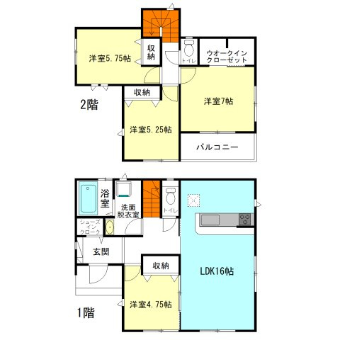 【間取り】 | ハートフルタウン前橋市光が丘町27ーB | 全居室南向き＋モダンな洋室仕様の広々間取り！