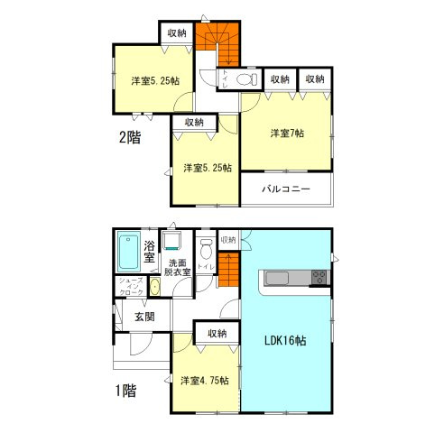 【間取り】 | ハートフルタウン前橋市光が丘町27ーA | 全居室南向き＋モダンな洋室仕様の広々間取り！