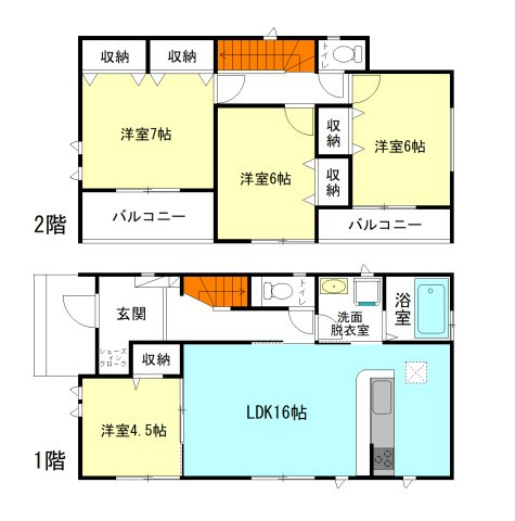 【区画図】 | ハートフルタウン前橋市朝日が丘町8番19ーA | 全居室南向き＋モダンな洋室仕様の広々間取り！