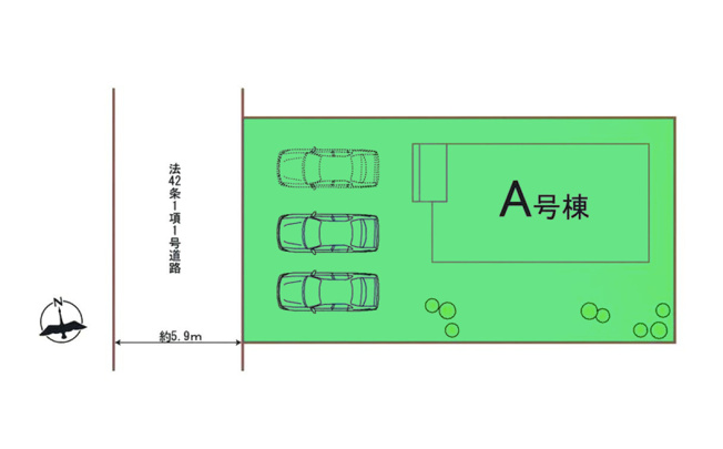 【間取り】 | ハートフルタウン前橋市朝日が丘町8番19ーA | カースペースは並列3台駐車可能！