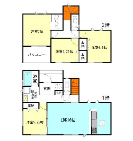 【間取り】 | ハートフルタウン前橋市上新田町68ーA | 全居室南向き＋モダンな洋室仕様の広々間取り！
玄関には嬉しいシューズインクローク完備！