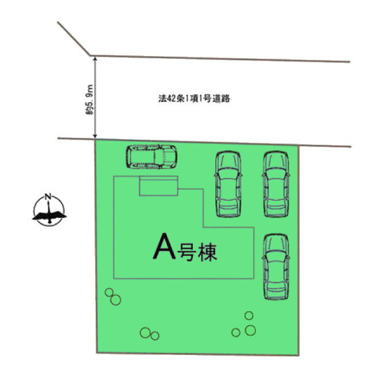 【区画図】 | ハートフルタウン前橋市上新田町68ーA | カースペースは3台以上駐車可能！