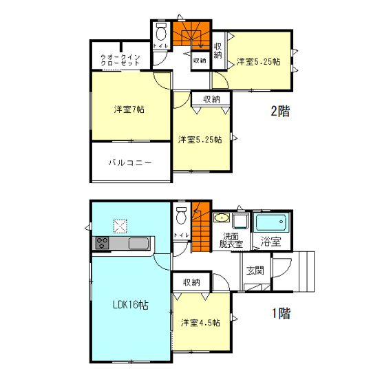 【間取り】 | ハートフルタウン前橋市青柳町43ーA | 全居室南向き＋洋室仕様の広々間取り！