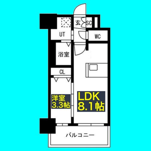 メイクスアート新栄Ⅲの間取り