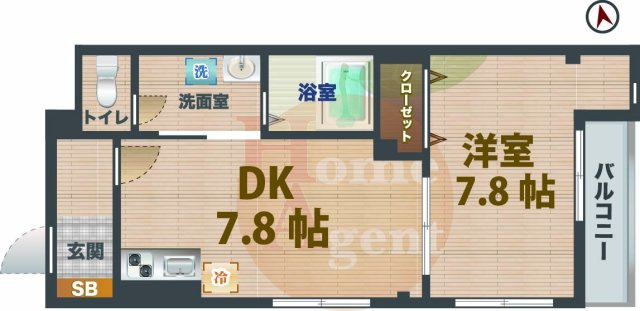 【間取り】 | カーサ・カルム | 1LDKのお部屋です。