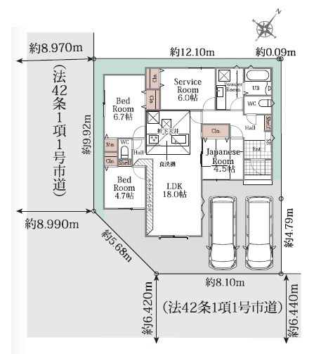 野洲市三上　第1期　新築一戸建の間取り