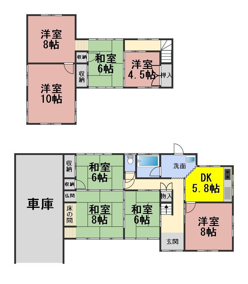 ６７１７０　岐阜市粟野西三丁目中古住宅の間取り