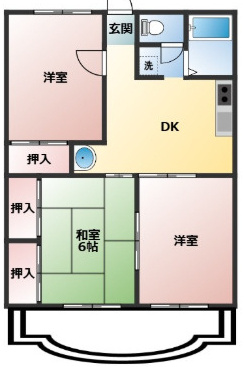 熊本市北区麻生田３丁目のアパートの間取り