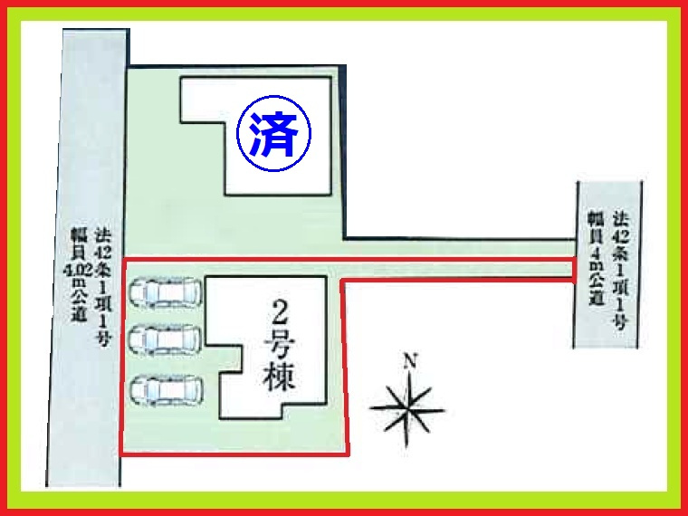 あま市新居屋久渕郷の新築一戸建の区画図|◇２号棟◇