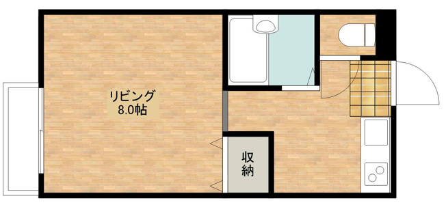 【間取り】 | リモージュK(1K)