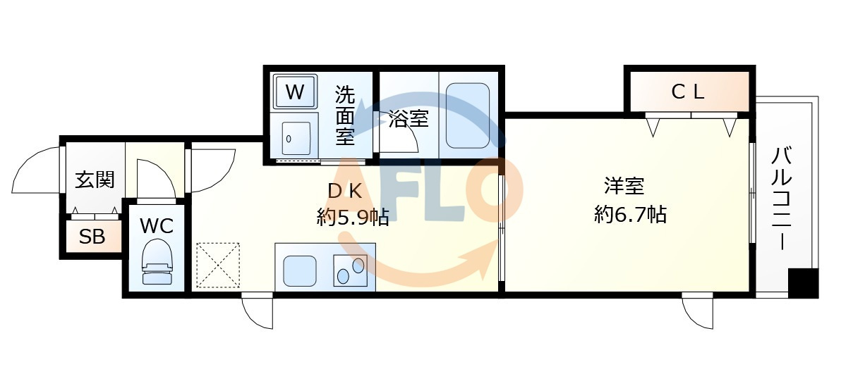 CLAIR TOWERの間取り|CLAIR TOWER（クレイルタワー）　開放感のある間取り