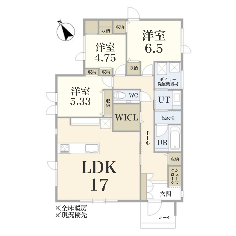 朝里2丁目　一戸建ての間取り