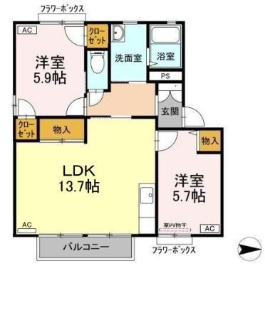 【間取り】 | ラシェットエムザC棟