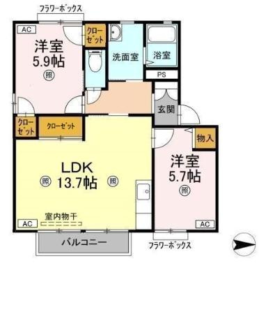 【間取り】 | ラシェットエムザC棟