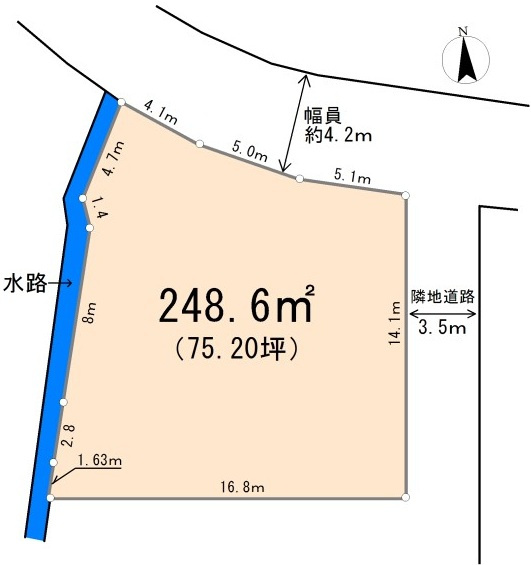 比企郡小川町小川 土地75坪の土地図