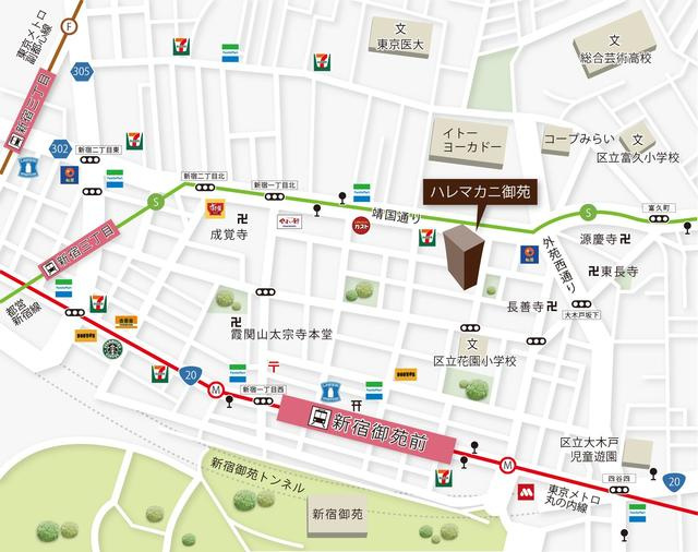 ハレマカニ御苑の地図